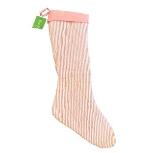 NWT Lilly Pulitzer Christmas stocking holiday Pinstripe pink palm tree design‎